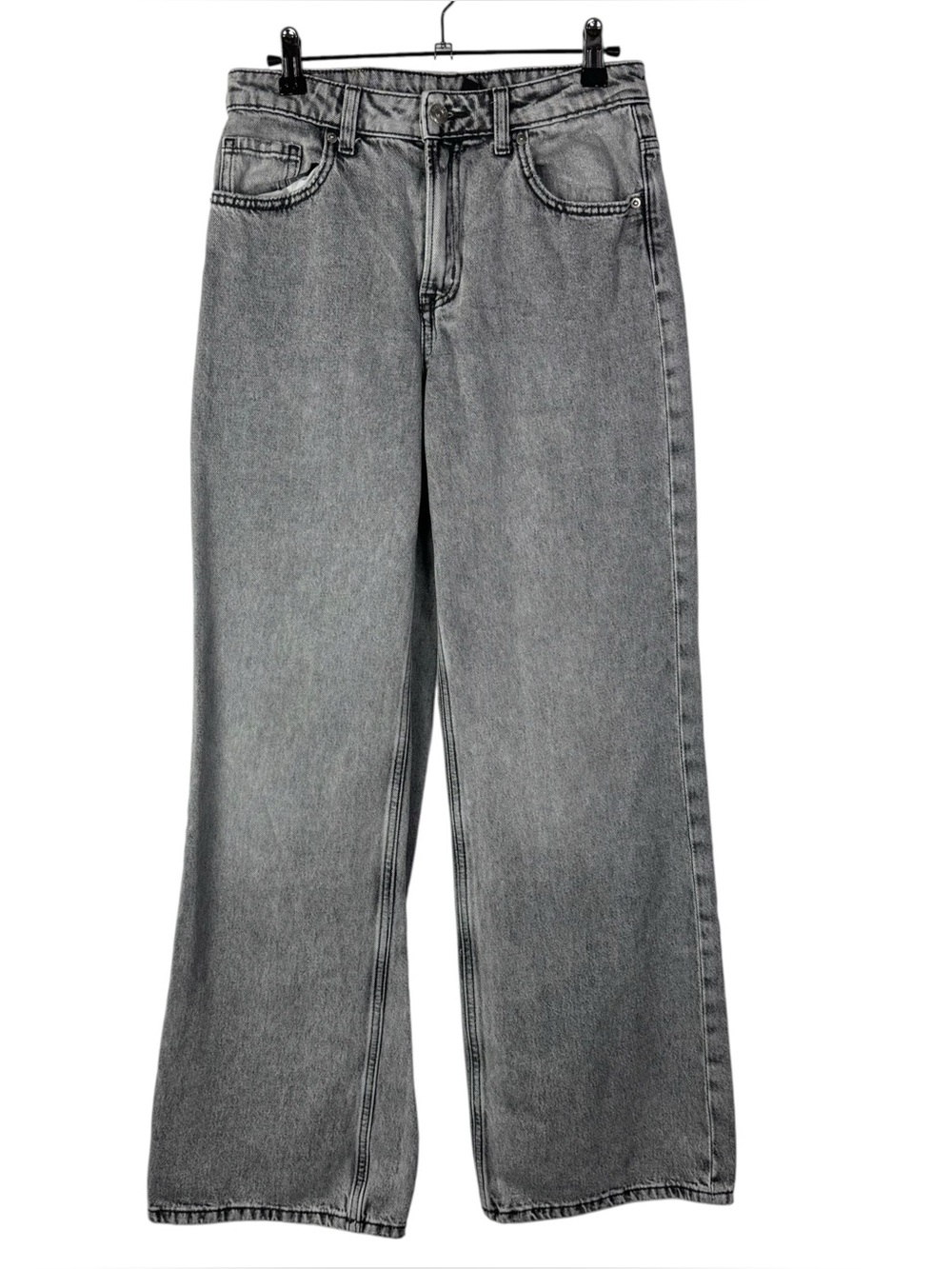 H&M Divided Grey Wash Wide Leg High Rise Jeans 4